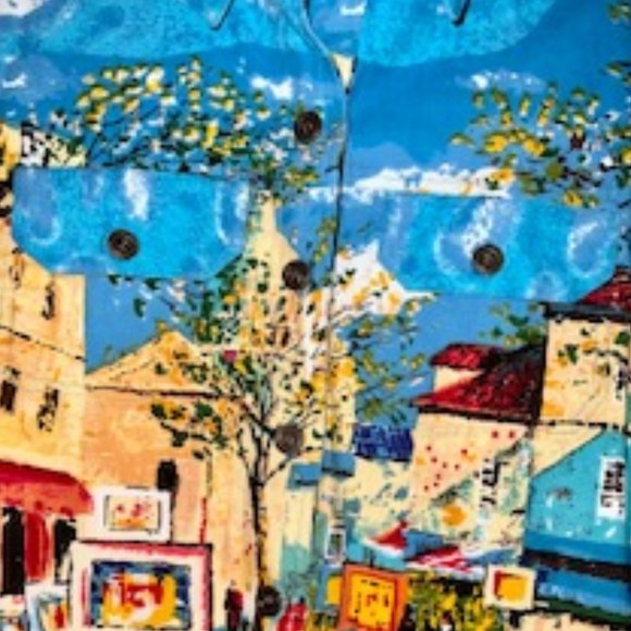 TAKE TWO CLOTHING CO WOMAN'S SZ MED 100% COTTON HANDPAINTED JEAN STYLE JACKET - Picture 5 of 5